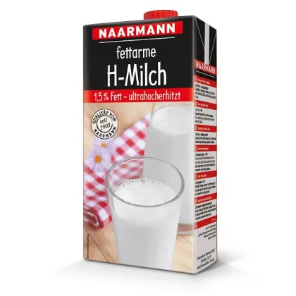 Naarmann Mleko UHT 1,5% tłuszczu 1L 1 litr pojedyncza zakrętka tetrapack